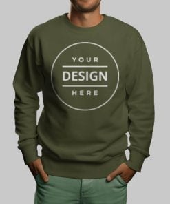 Olive Green Customized Photo Printed Sweatshirt