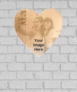 Heart Frame Customized Wooden Photo Engraved Plaque