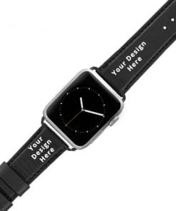 Black Customized Leather Strap & Band for Apple Watch iWatch