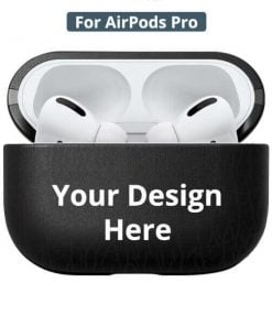Customized Leather Cover for Apple Air Pods PRO - Black