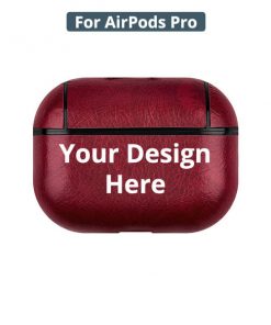 Customized Leather Cover for Apple Air Pods PRO - Cherry Red