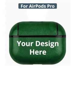 Customized Leather Cover for Apple Air Pods PRO - Dark Green