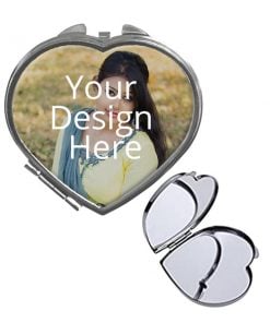 Heart Shaped Customized Photo Printed Portable Mirror