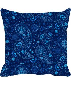 Paisley Blue Design Custom Photo Pillow Cushion