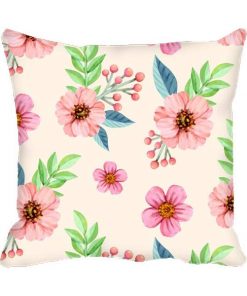 Flower Pink Design Custom Photo Pillow Cushion