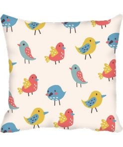 Colourful Birds Design Custom Photo Pillow Cushion