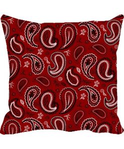 Red Paisley Design Custom Photo Pillow Cushion