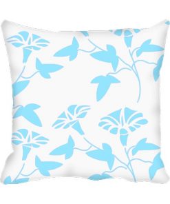 Light Blue Flower Design Custom Photo Pillow Cushion
