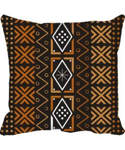 Geometrical Dark Brown Design Custom Photo Pillow Cushion