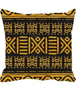 Geometrical Dark Yellow Design Custom Photo Pillow Cushion