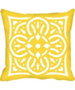 Yellow Geometrical  Design Custom Photo Pillow Cushion