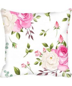 Pink Flower Design Custom Photo Pillow Cushion