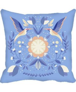 Light Blue Bird  Design Custom Photo Pillow Cushion