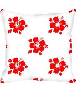 Red Flower  Design Custom Photo Pillow Cushion