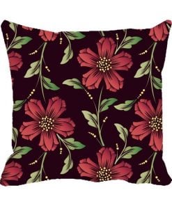 Purple Floral  Design Custom Photo Pillow Cushion