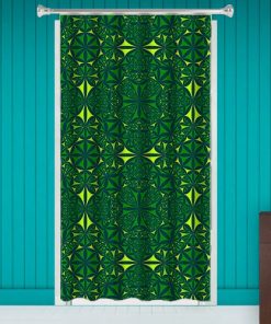 Green Rangoli  Design Customized Photo Printed Curtain