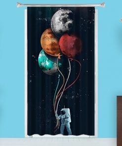 Astronaut Design Customized Photo Printed Curtain
