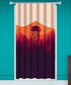 Watch Tower View Design Customized Photo Printed Curtain