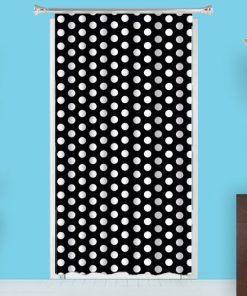 Polka Dot Black Design Customized Photo Printed Curtain
