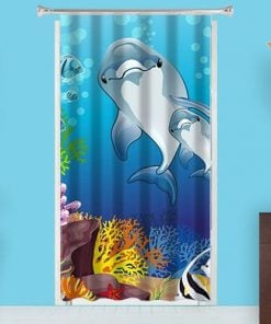 Dolphin  Design Customized Photo Printed Curtain