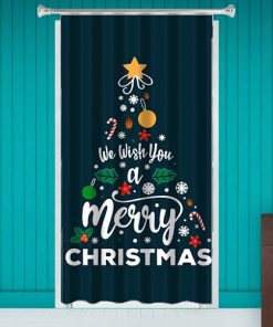 Christmas Tree Design Customized Photo Printed Curtain