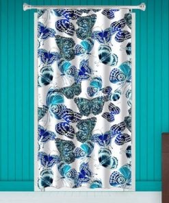 Butterfly Blue  Design Customized Photo Printed Curtain