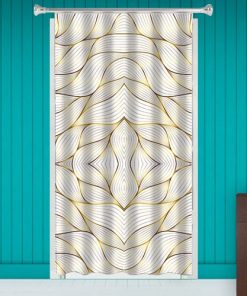 Golden Flower Design Customized Photo Printed Curtain