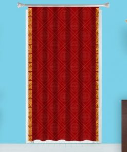 Red Chines Pattern  Design Customized Photo Printed Curtain