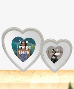 2 Hearts Shape Photo LED Magic Mirror