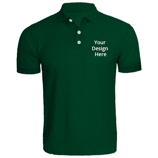 Buy Green Customized Half Sleeve Men's Cotton Polo Shirt | yourPrint