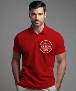 Red Polo Customized Half Sleeve Men's Cotton Polo Shirt