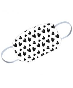Black and White Hearts Customized Reusable Face Mask
