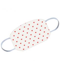 Red Hearts on Grey Customized Reusable Face Mask
