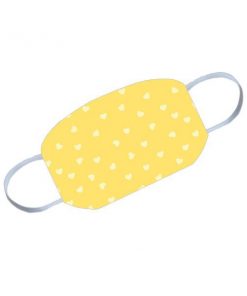 Hearts on Yellow Customized Reusable Face Mask