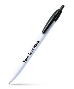 White and Black Unibody Customized Printed Ball Pen