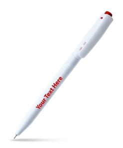 White and Red Plastic Customized Printed Ball Pen