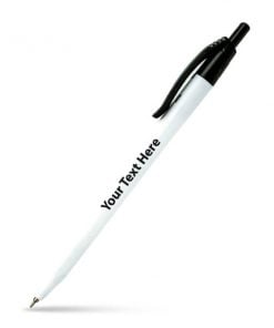 Black Cap Unibody Customized Printed Ball Pen