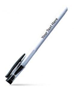 Basic White and Black Customized Printed Ball Pen