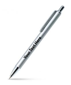 Silver Unibody Click Customized Printed Ball Pen