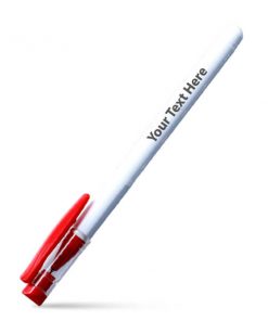 Basic White and Red Customized Printed Ball Pen