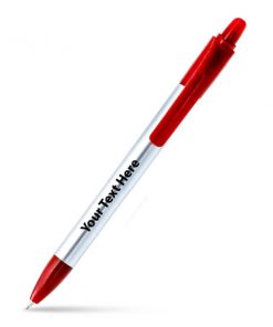 One Click Red Unibody Customized Printed Ball Pen