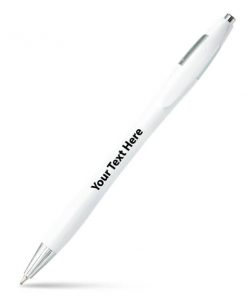 White Curve Customized Printed Ball Pen