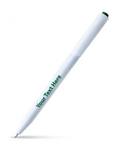 White and Green Plastic Customized Printed Ball Pen