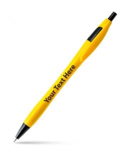 Yellow Curve Customized Printed Ball Pen