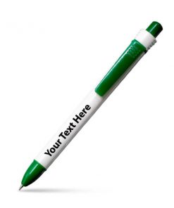 Basic White and Green Customized Printed Ball Pen