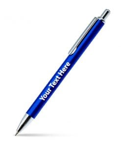 Blue Unibody Click Customized Printed Ball Pen