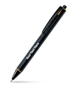 Basic Black and Yellow Unibody Customized Printed Ball Pen