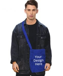 Blue Customized Photo Printed Sling Side Bag