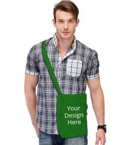 Green Customized Photo Printed Sling Side Bag