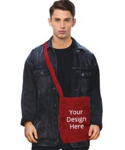 Maroon Customized Photo Printed Sling Side Bag